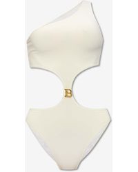 Balmain - B-Logo Cut-Out One-Piece Swimsuit - Lyst