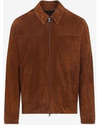 Brioni - Zip-Up Suede Jacket - Lyst