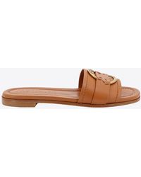 Moncler - Bell Leather Flat Sandals - Lyst