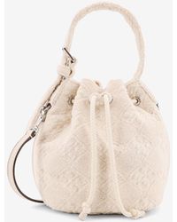 Tory Burch - Mini T Monogram Terry Canvas Bucket Bag - Lyst