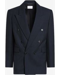 Saint Laurent - Double-Breasted Wool Blazer - Lyst