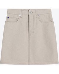 Burberry - Ekd Denim Mini Skirt - Lyst