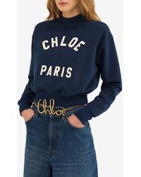 Chloé - Mock-Neck Logo Sweatshirt - Lyst