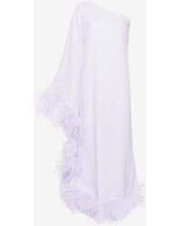 ‎Taller Marmo - Balear One-Shoulder Feathered Maxi Dress - Lyst