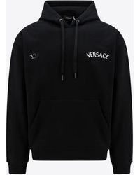 Versace - Logo Embroidery Hooded Sweatshirt - Lyst
