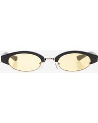 McQueen - Oval-Frame Logo Sunglasses - Lyst