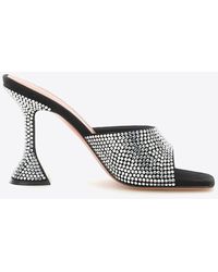 AMINA MUADDI - Lupita 95 Crystal Embellished Suede Sandals - Lyst