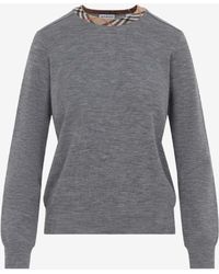 Burberry - Wool Pullover Sweater - Lyst
