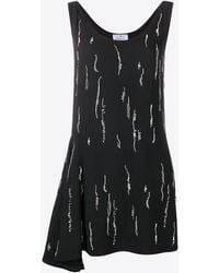 Prada - Sablè Satin Mini Dress - Lyst