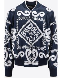 Dolce & Gabbana - Marina Print Silk Bomber Jacket - Lyst