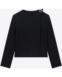 Courreges - Buckled Tailored Pinstripe Jacket - Lyst