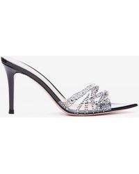 Gianvito Rossi - Rania 85 Crystal-Embellished Mules - Lyst