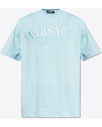 Versace - Logo Embroidered Crewneck T-Shirt - Lyst