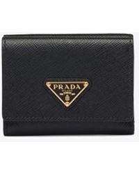 Prada - Small Saffiano Leather Wallet - Lyst