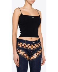 DSquared² - Logo Plaque Knitted Cropped Top - Lyst