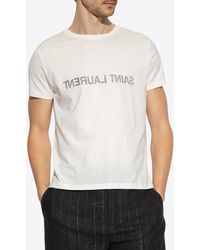 Saint Laurent - Reverse Logo T-Shirt - Lyst