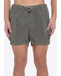 Stone Island - Logo Patch Drawstring Swim Shorts - Lyst