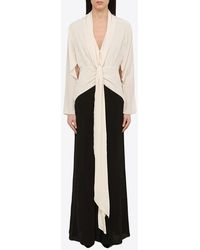 Victoria Beckham - Tie-Detail Silk Maxi Dress - Lyst