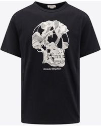 Alexander McQueen - Flower Skull Print T-Shirt - Lyst
