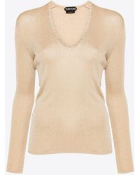 Tom Ford - V-Neck Knitted Sweater - Lyst
