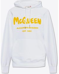 Alexander McQueen - Graffiti Logo Print Hooded Sweatshirt - Lyst