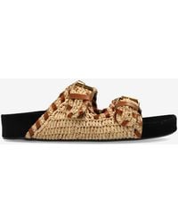 Isabel Marant - Lennyo Woven Leather Slides - Lyst