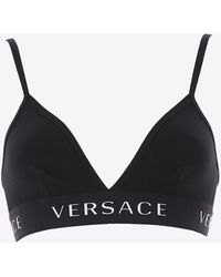 Versace - Logo Triangle Bralette - Lyst
