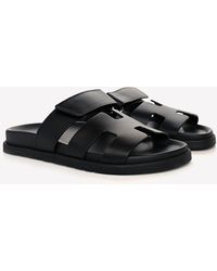 Hermès Chypre Sandals In Calfskin - Black