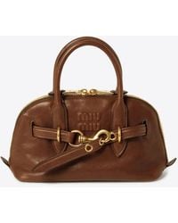 Miu Miu - Aventure Nappa Leather Top Handle Bag - Lyst