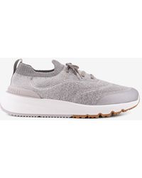 Brunello Cucinelli - Knitted Running Low-Top Sneakers - Lyst