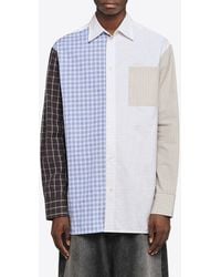 JW Anderson - Patchwork Long-Sleeved Checked Shirt - Lyst