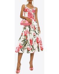 Dolce & Gabbana - Carnation Print Stretched Bustier Top - Lyst