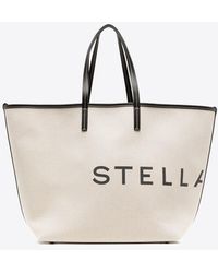Stella McCartney - Logo Canvas Beach Tote Bag - Lyst