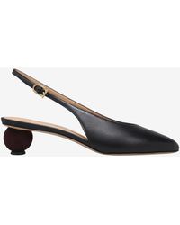 Ferragamo - Tessie 40 Spherical Heel Leather Slingback Pumps - Lyst