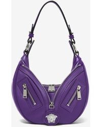 Versace - Small Repeat Hobo Leather Shoulder Bag - Lyst