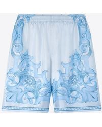 Versace - Architectural Baroque Print Silk Shorts - Lyst