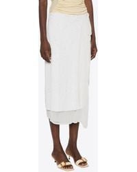 P.A.R.O.S.H. - Glare Sequined Wrap Midi Skirt - Lyst