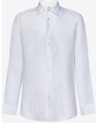 Etro - Pegaso-Embroidered Long-Sleeved Shirt - Lyst