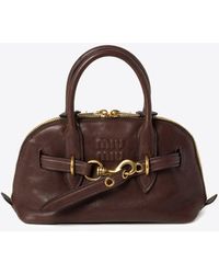 Miu Miu - Aventure Nappa Leather Top Handle Bag - Lyst