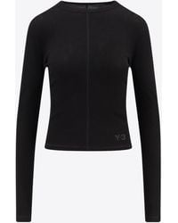 Y-3 - Long-Sleeved Logo T-Shirt - Lyst