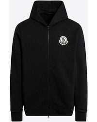 Moncler - Logo Patch Zip-Up Hoodie - Lyst