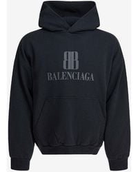 Balenciaga - Nano Bb Print Hooded Sweatshirt - Lyst