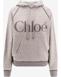 Chloé - Logo Print Oversized Hoodie - Lyst