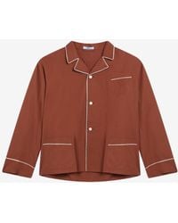 Prada - Tobacco Colored Pajama Style Shirt - Lyst