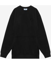 Prada - Logo Triangle Plush Mini Dress - Lyst