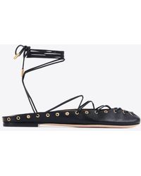 Chloé - Leather Ghillie Ballerinas - Lyst