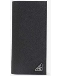 Prada - Saffiano Leather Triangle Logo Wallet - Lyst