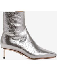 Off-White c/o Virgil Abloh - Silver Allen Metal Ankle Boots Shoes - Lyst