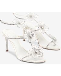 Rene Caovilla - Peach Flower 80 Rhinestone-Embellished Sandals - Lyst