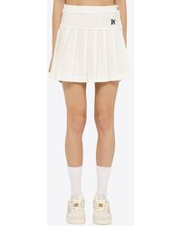 Palm Angels - Logo Embroidered Mini Pleated Skirt - Lyst
